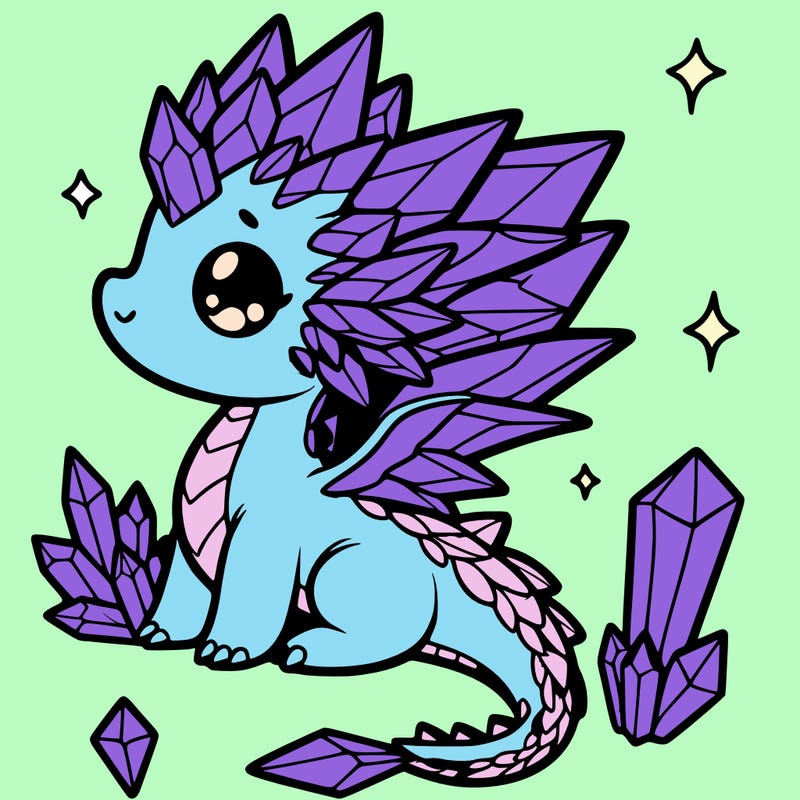 little cute crystal dragon