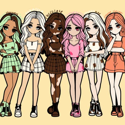 a group of girls realistic