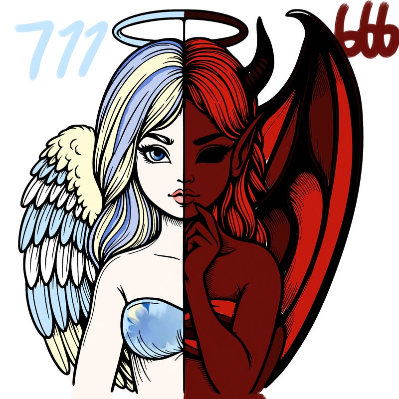 realistic angel half demon