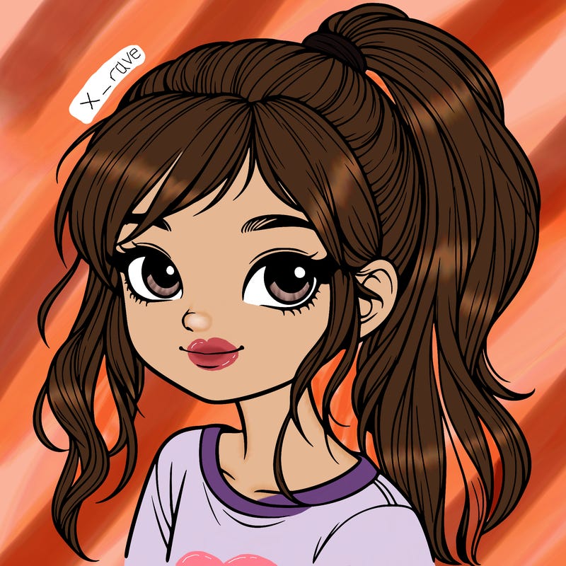 realistic girl with ponytail