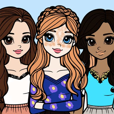 a group of three pretty girls