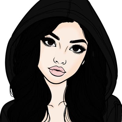 realistic beautiful girl with a hood on