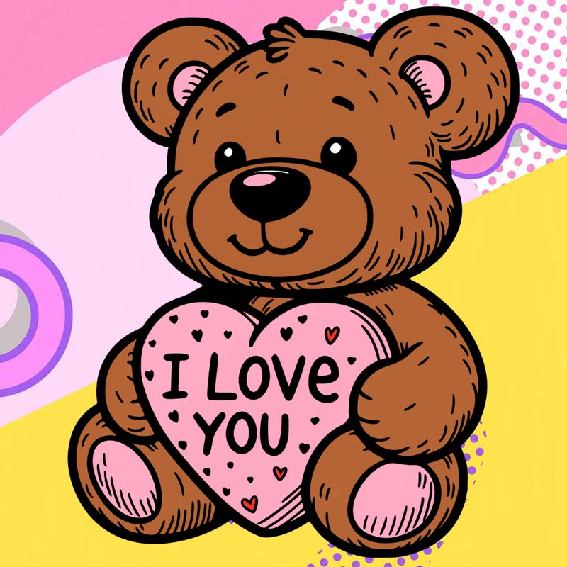 teddy bear holding an i love you heart