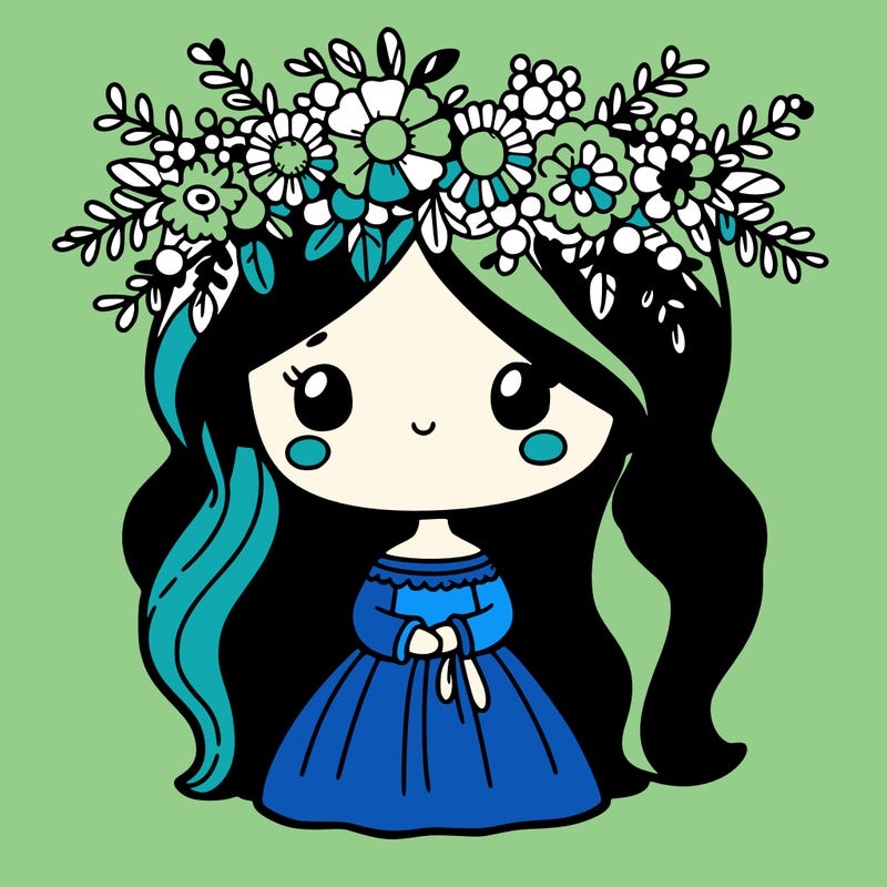 girl with flowers crown