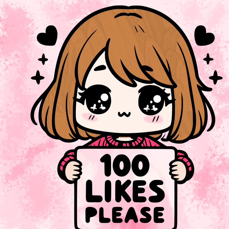 cute girl holding a sign saying 100 likes please
