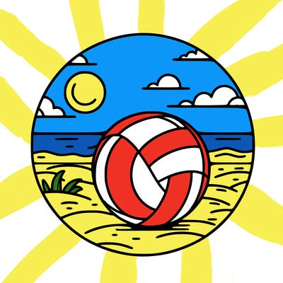 volleyball on a beach