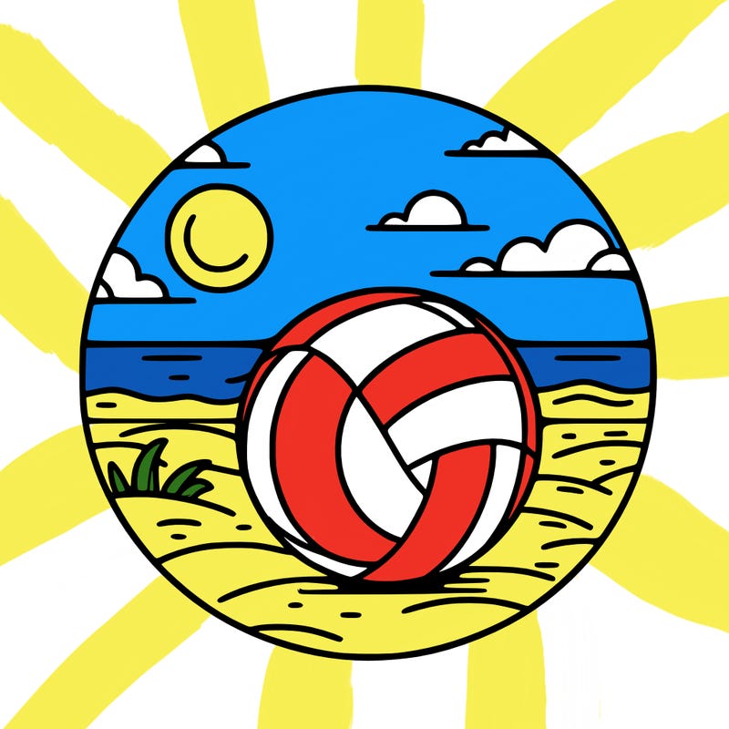 volleyball on a beach