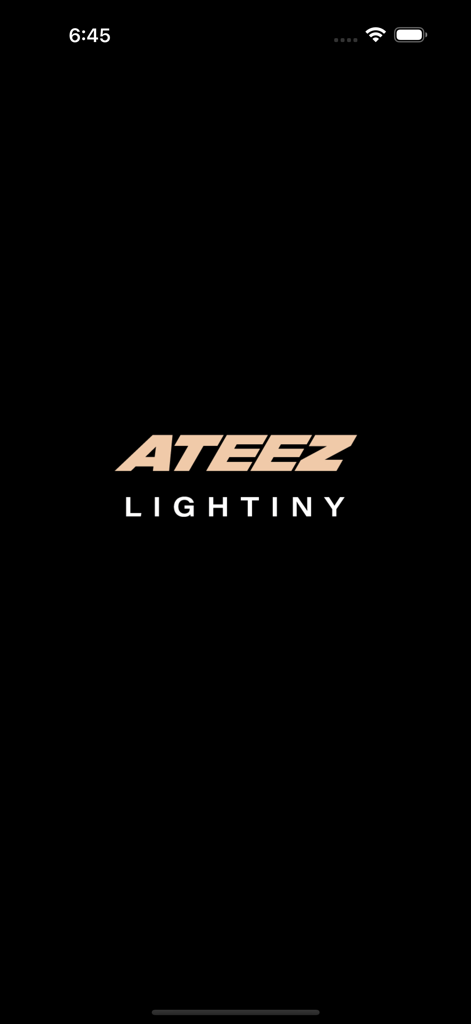 ATEEZ LIGHTINY - ATEEZ LIGHTINY app splash screen featuring the logo on a black background