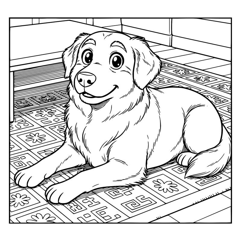 dog laying on carpet