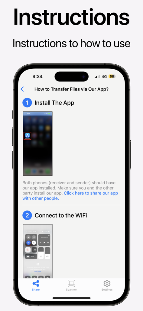 Air File Share & Drop - Step-by-step instructions on how to transfer files using the Air File Share app.