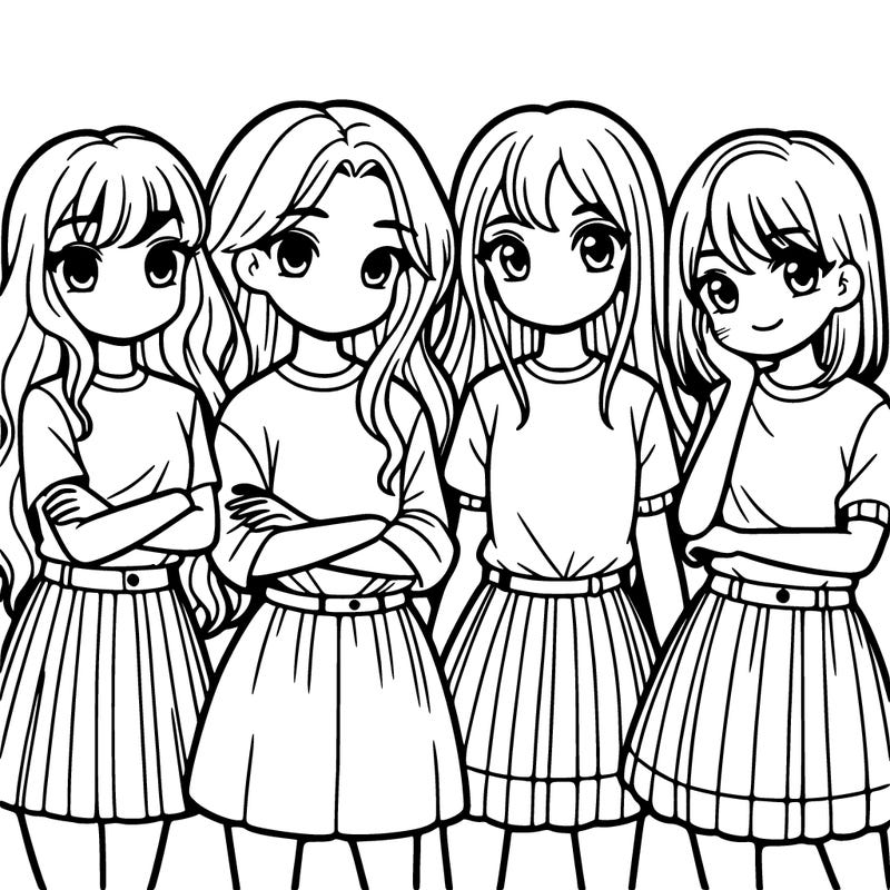 a group of five girls