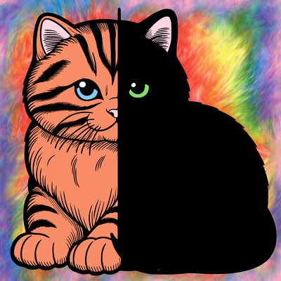 realistic split cat