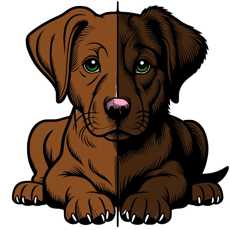 realistic dog split picture