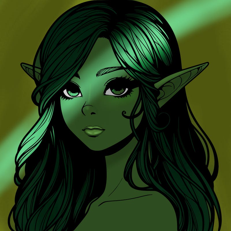 elf girl realistic dark fantasy