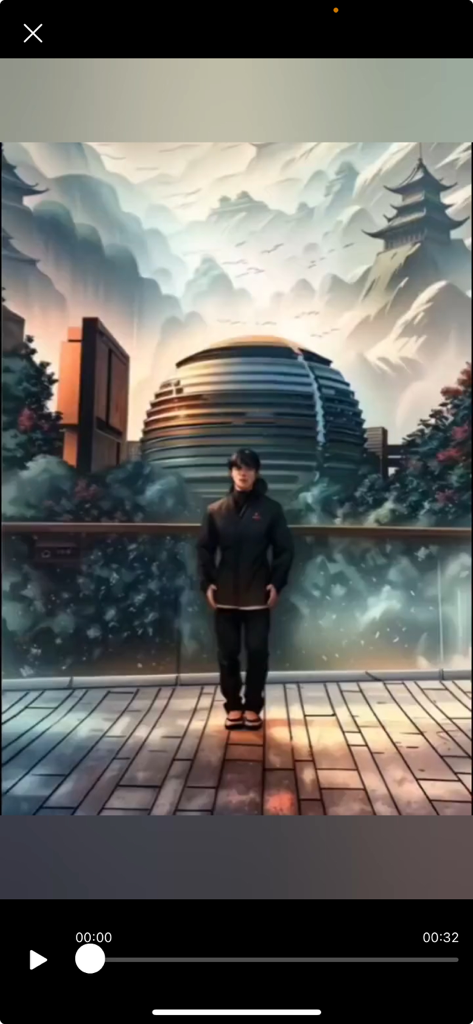 Pantalla de la aplicación Action Master que muestra un reproductor de vídeo de artes marciales.