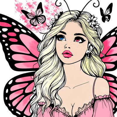 butterfly fairy realistic girl