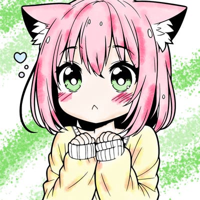 shy anime catgirl
