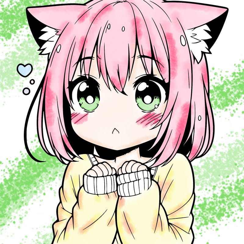 shy anime catgirl