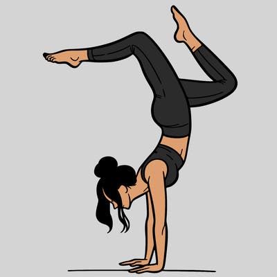 a woman doing a handstand