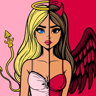 devil vs angel realistic girl