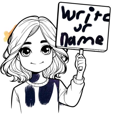 realistic girl holding up a sign