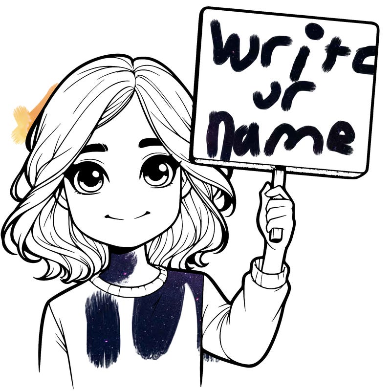 realistic girl holding up a sign