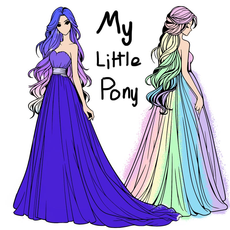 realistic woman with long flowing dress