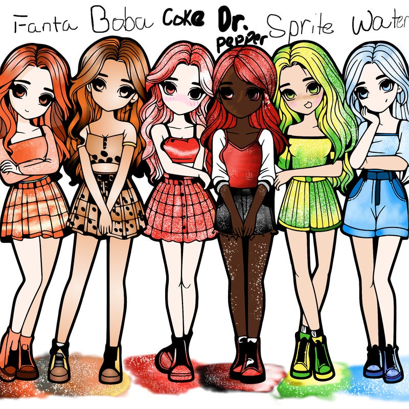 a group of girls realistic