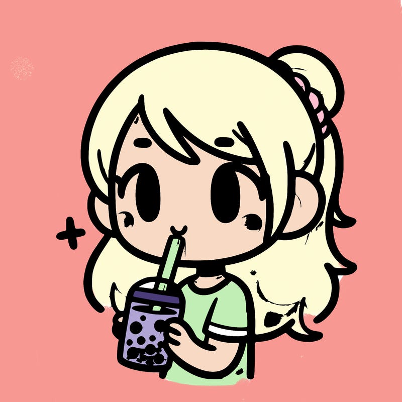 girl drinking boba