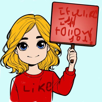 realistic girl holding up a sign