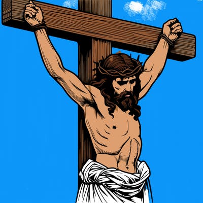 jesus realistic on the cross