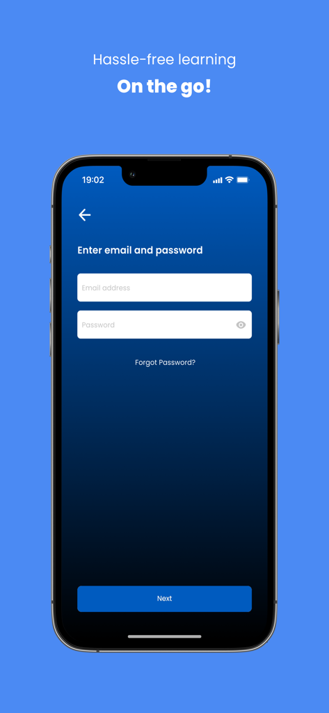 Miras Academy - Login screen of the Miras Academy mobile app