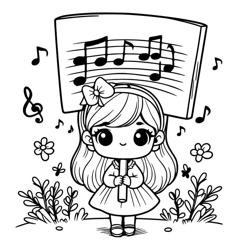 girl holding a big sign that has a song on it