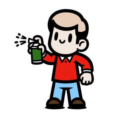 a person spray painting