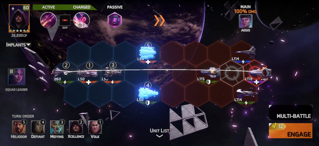 Tactical fleet formation and deployment on a hex grid in Starborne Frontiers