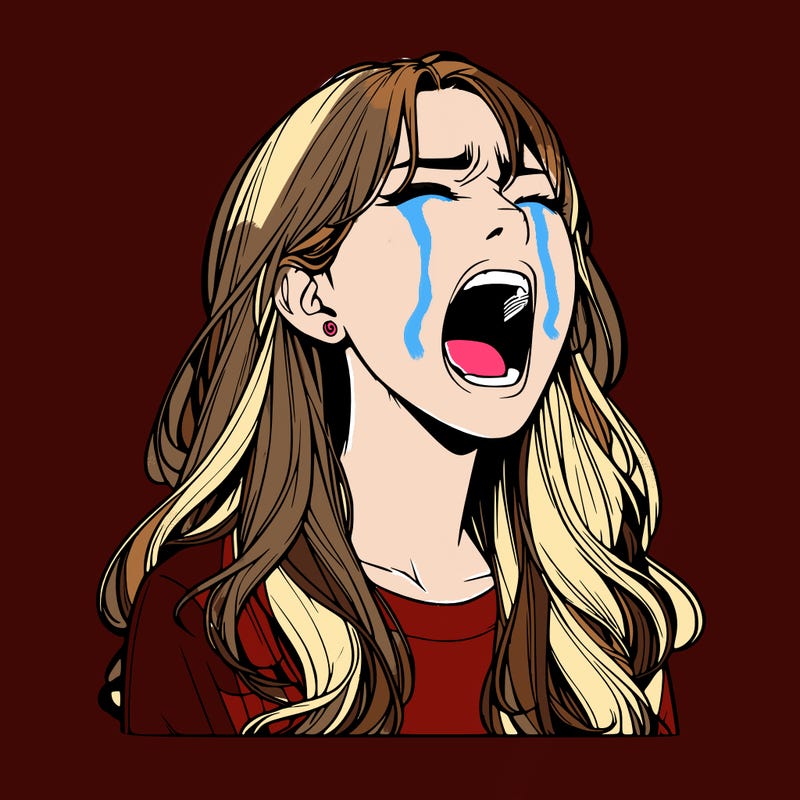 screaming realistic, girl