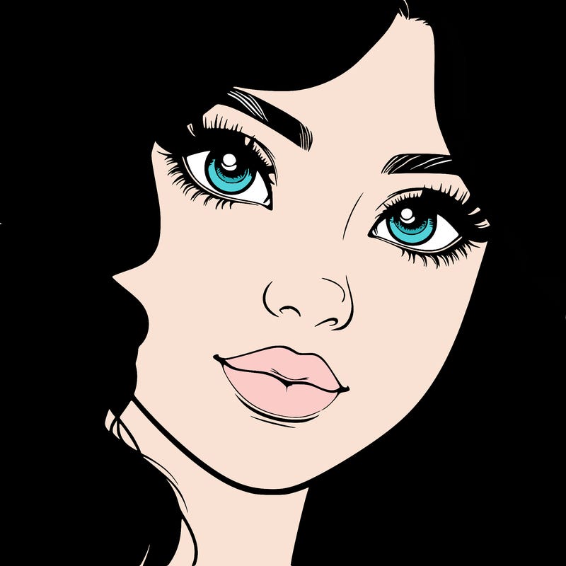 beautiful realistic girl close up to the camera with wavy hair,