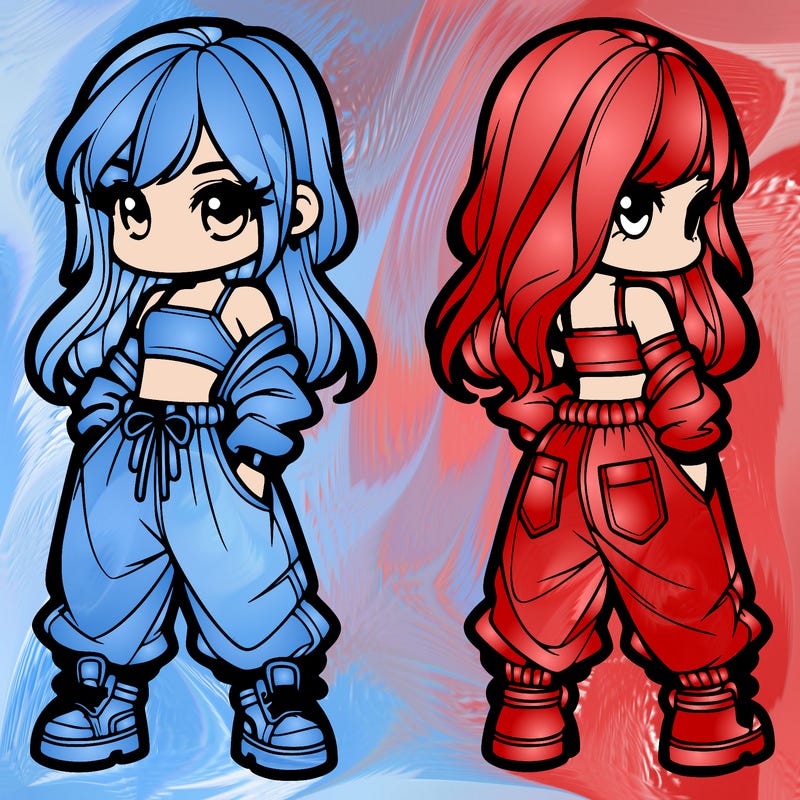 girl in crop top and baggy pants