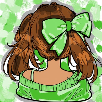 anime girl with bow in back of hair