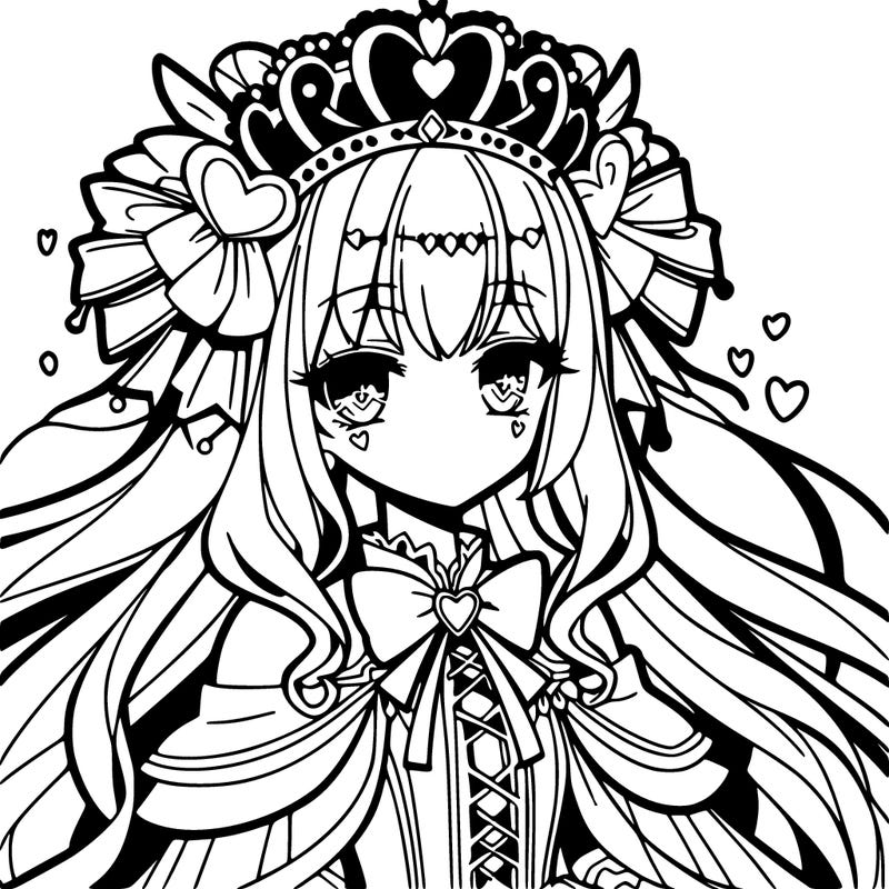 anime girl heart queen