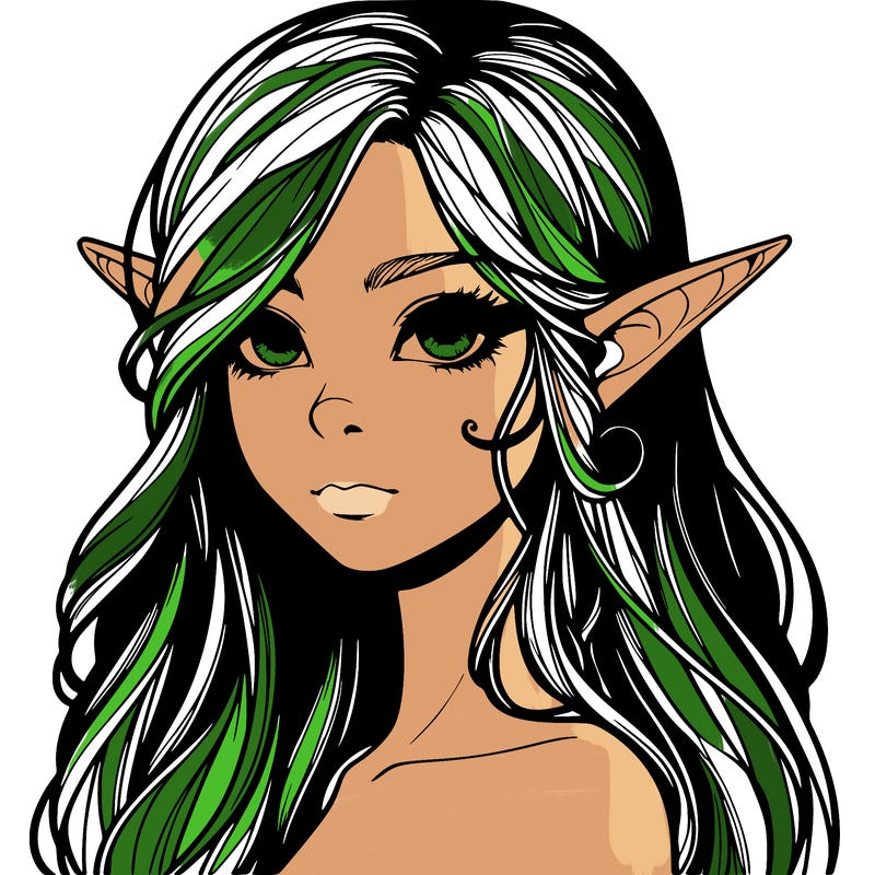 elf girl realistic dark fantasy