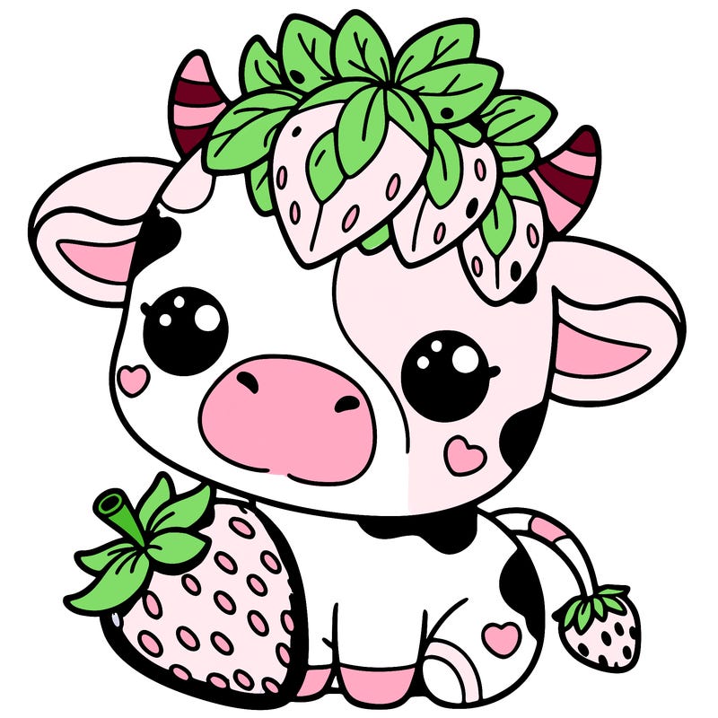 cute strawberry cow