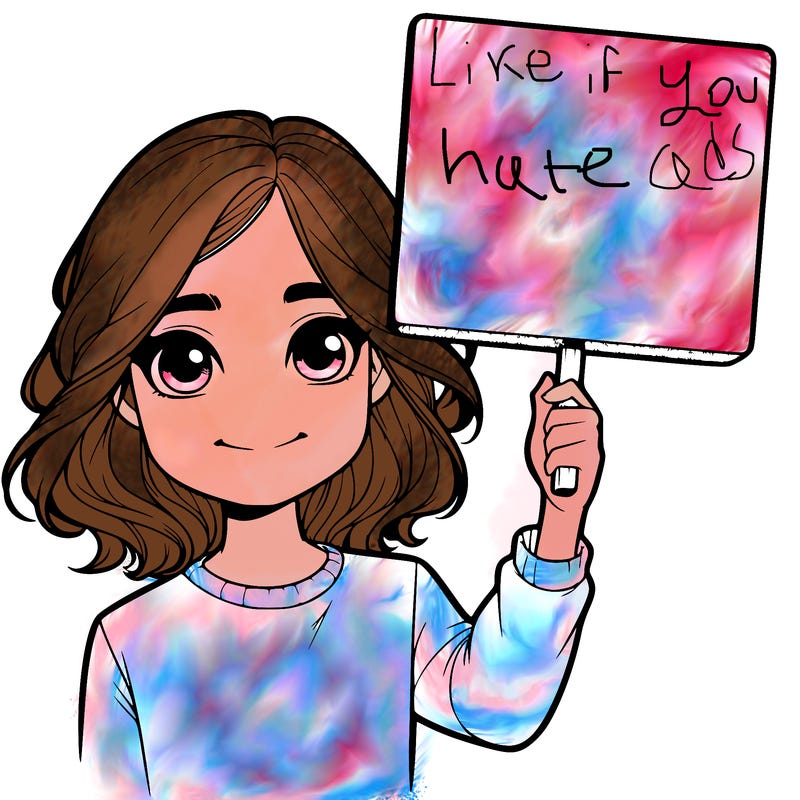 realistic girl holding up a sign
