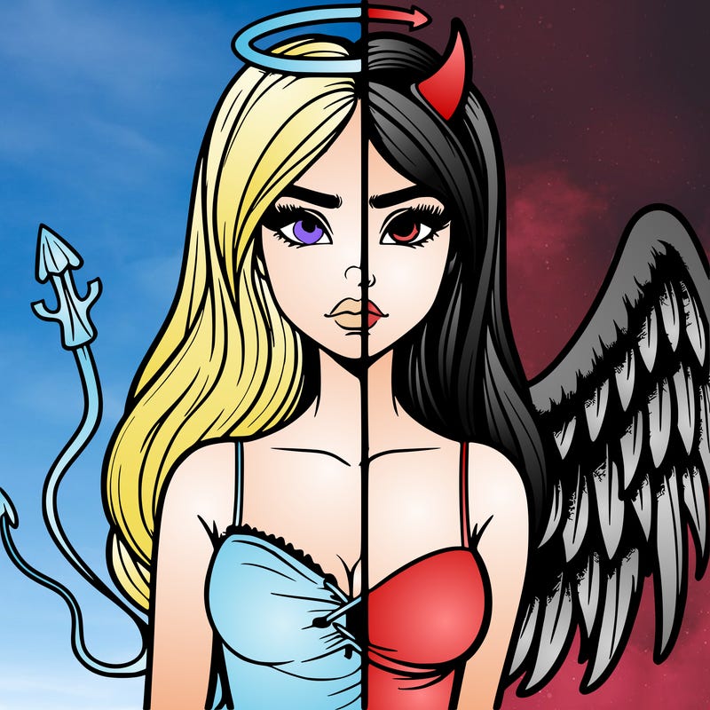 devil vs angel realistic girl