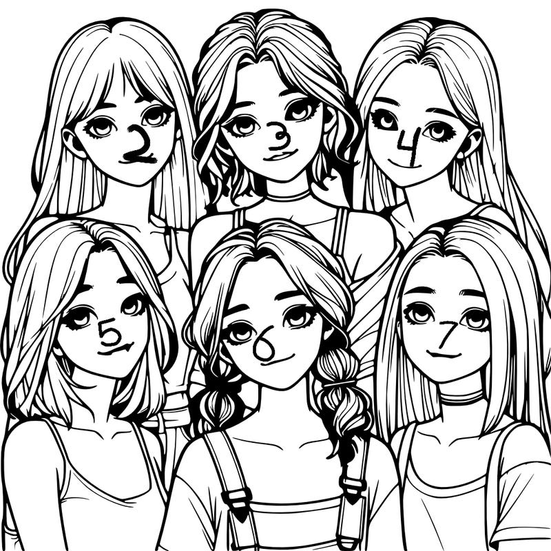 a group of girls realistic