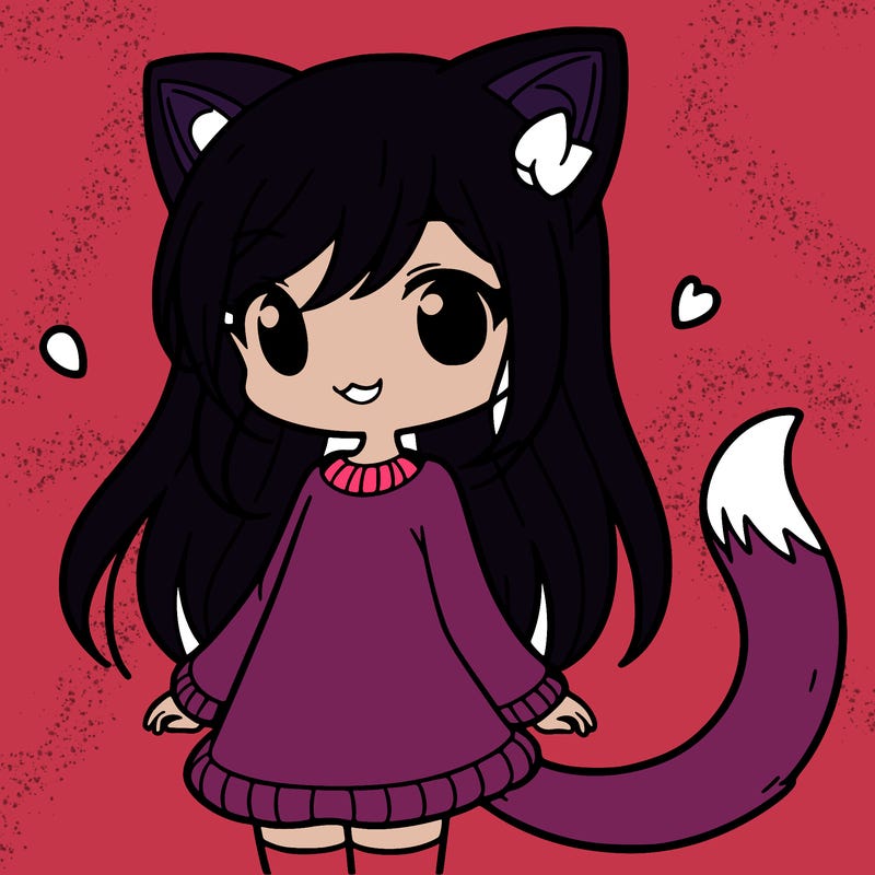 girl with cat ears and tail