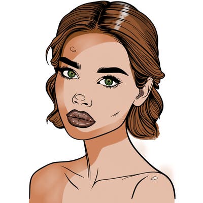 a fashion model with skin marks on her face realistic