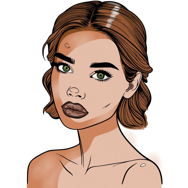 a fashion model with skin marks on her face realistic