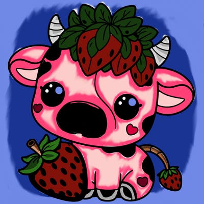 cute strawberry cow