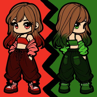 girl in crop top and baggy pants